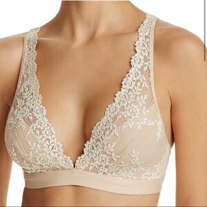 NWT WACOAL embrace lace nude lace sexy floral bralette bra size 32